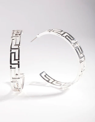 Silver Geometric Hoop Earrings