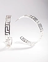 Silver Geometric Hoop Earrings