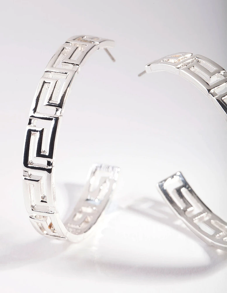 Silver Geometric Hoop Earrings