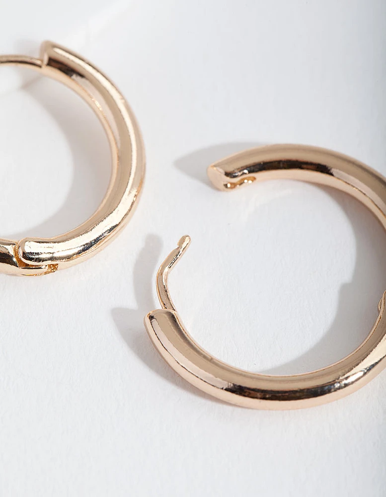 Gold Polished Hoop Earrings