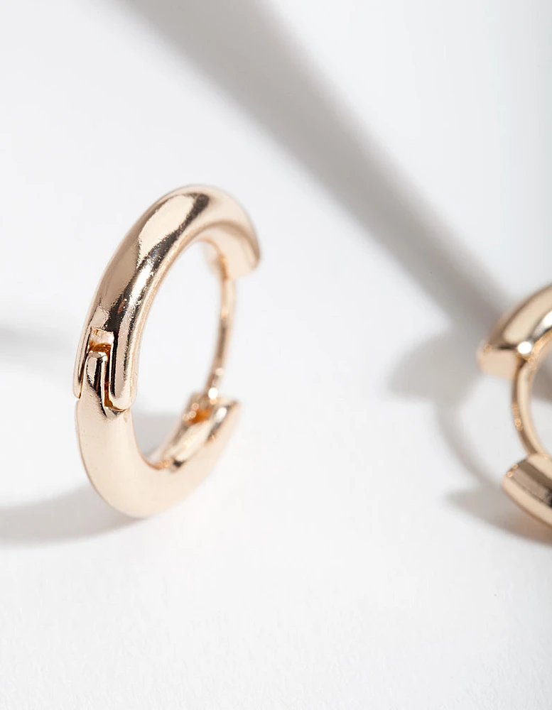 Gold 20mm Small Polished Hoop Earrings