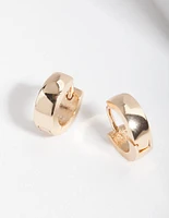 Gold 4mm Mini Thick Huggie Earrings