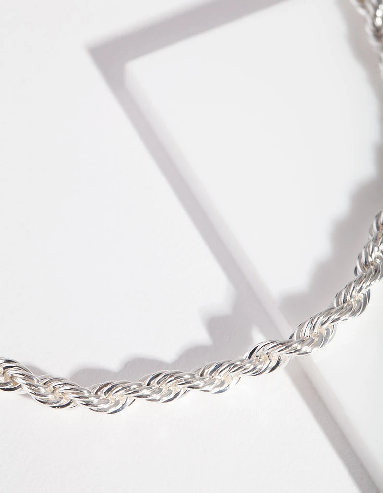 Silver Rope Chain Anklet