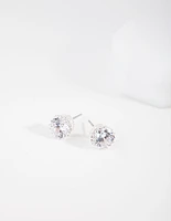 Silver Cubic Zirconia Classic Stud Earrings