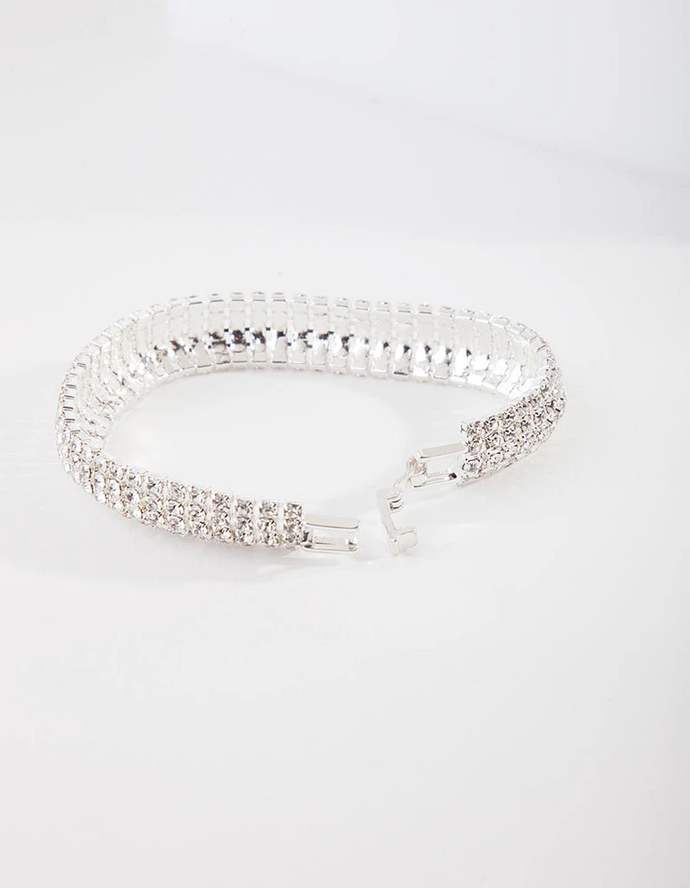 Silver Row Cupchain Bracelet