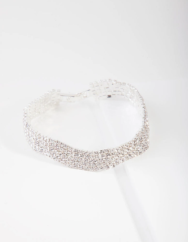 Silver 5 Row Cupchain Bracelet