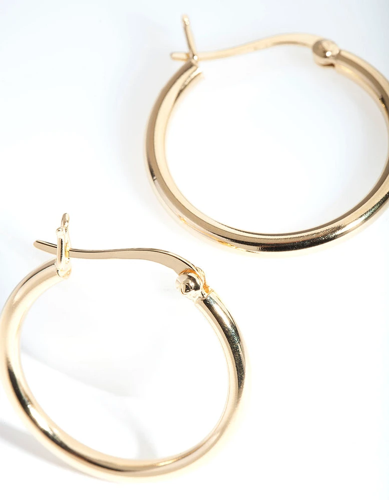 Gold Plated Sterling Silver Hoop Earrings