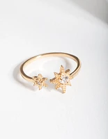 Gold Plated Sterling Silver Open Starburst Ring