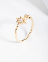 Gold Plated Sterling Silver Open Starburst Ring