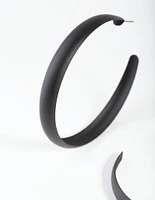 Black Coated Metal Hoop Earrings