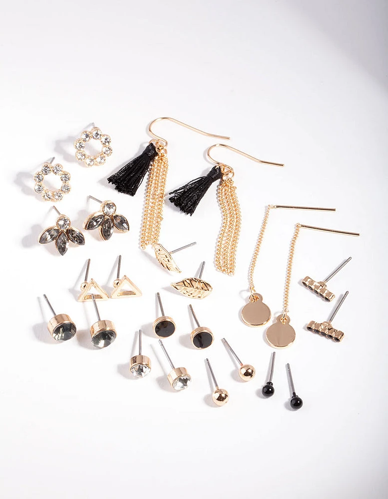 Black Tassel Earring 12-Pack