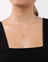 Gold Plated Sterling Silver Diamond Cut Circle Necklace