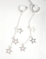 Silver Star Chain Earrings