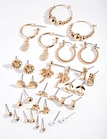 Gold Tropical Earring 16-Pack