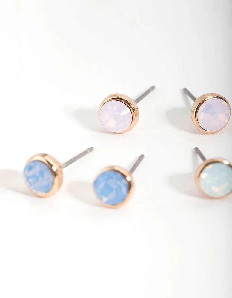 Diamond Simulant Multi Stud Earrings Set