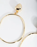 Gold Plated Door Knocker Circle Earrings