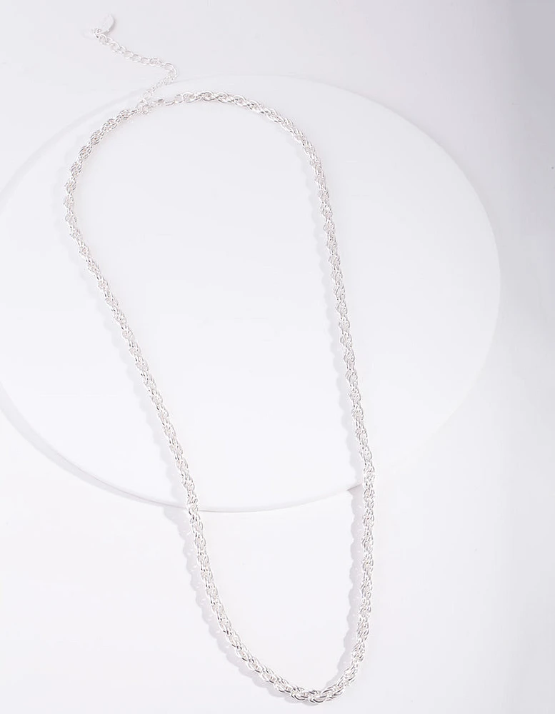 Silver Plated Thick Chain Necklace