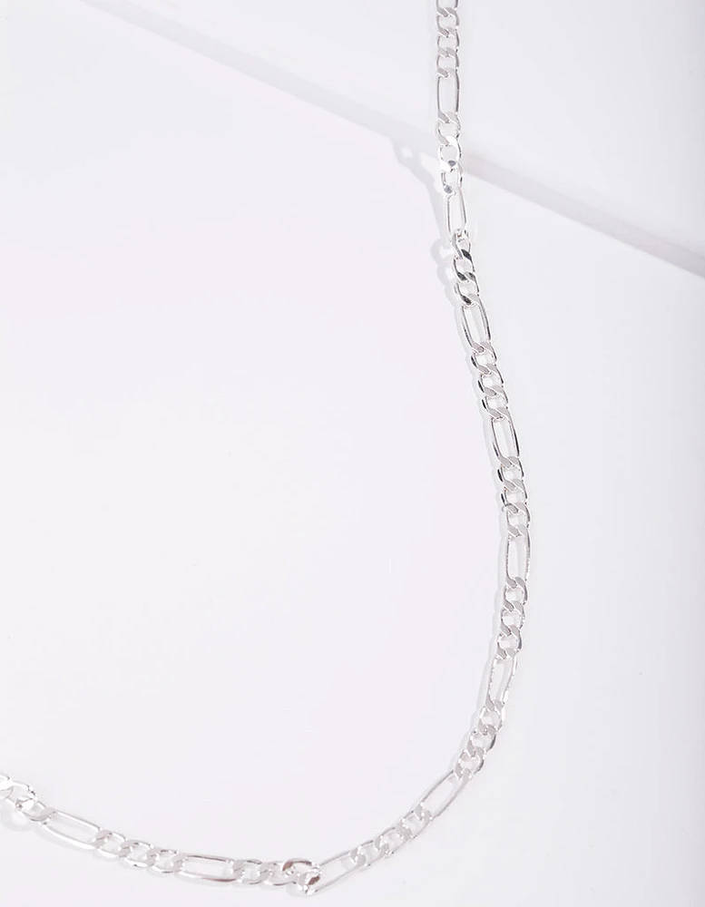 Silver Plated 60cm Figaro Chain Necklace