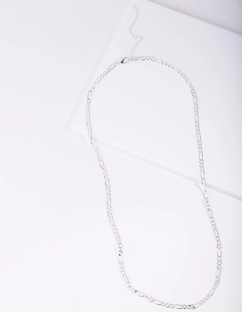 Silver Plated 60cm Figaro Chain Necklace