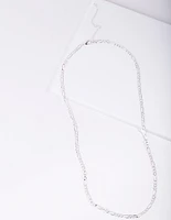 Silver Plated 60cm Figaro Chain Necklace