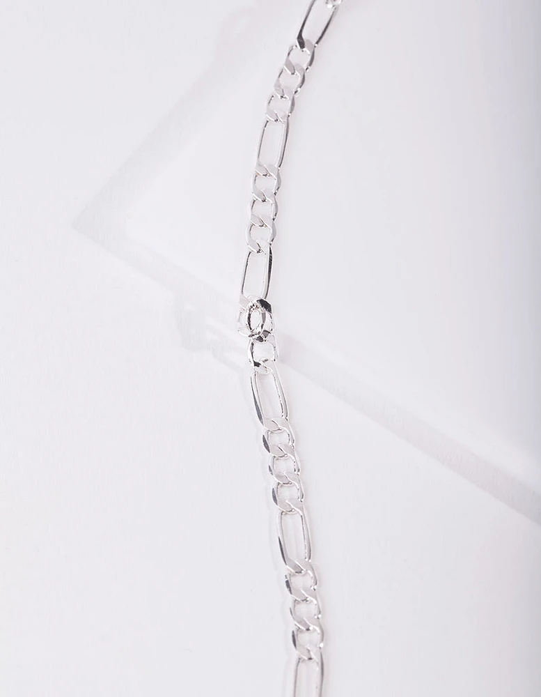 Silver Plated 60cm Figaro Chain Necklace