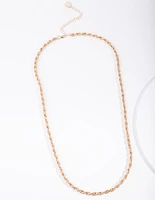 Gold Plated 60cm Thick Rope Necklace