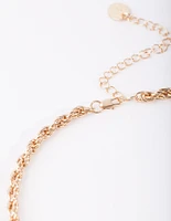 Gold Plated 60cm Thick Rope Necklace