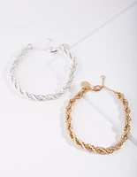 Mixed Metal Plated Bracelet Set