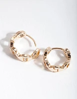 Gold Chain Huggie Earrings