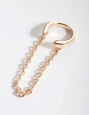 Gold Classic Chain Drop Ear Cuff