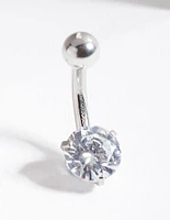 Surgical Steel  Cubic Zirconia Belly Bar