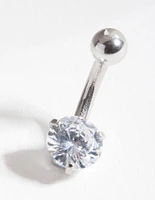 Surgical Steel  Cubic Zirconia Belly Bar