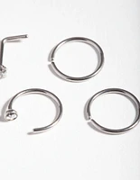 Pastel Surgical Steel Nose Stud Hoop 6-Pack