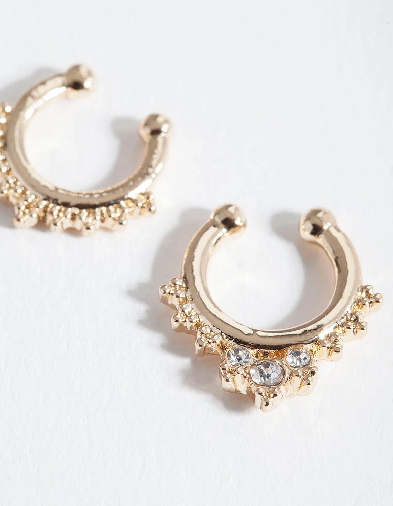 Gold Diamante Bohemian Septum Ring