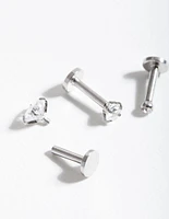 Surgical Steel Cubic Zirconia Flat Back Trio Pack