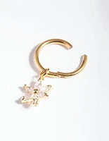 Gold Surgical Steel Cubic Zirconia Clicker Ring