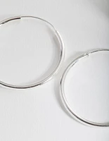 Sterling Silver Thick Hoop Earrings