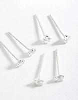 Sterling Silver Mini Cubic Zirconia Stud Earring Pack