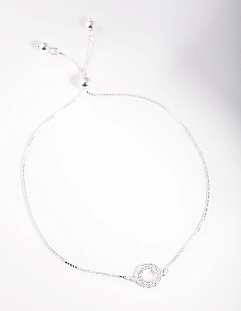 Sterling Silver Open Circle Toggle Bracelet