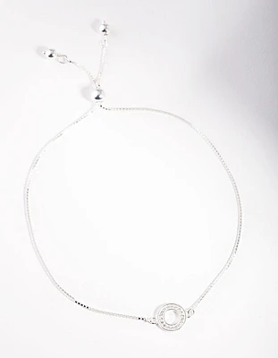 Sterling Silver Open Circle Toggle Bracelet