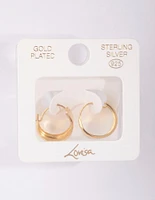 Gold Plated Sterling Silver Chunky Hoop Earrings