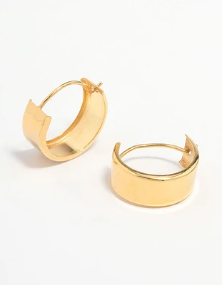 Gold Plated Sterling Silver Chunky Hoop Earrings