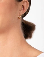 Gold Plated Sterling Silver Tube Hoop Earrings