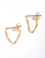 Gold Plated Sterling Silver Figaro Chain Earrings