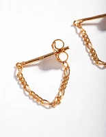 Gold Plated Sterling Silver Figaro Chain Earrings