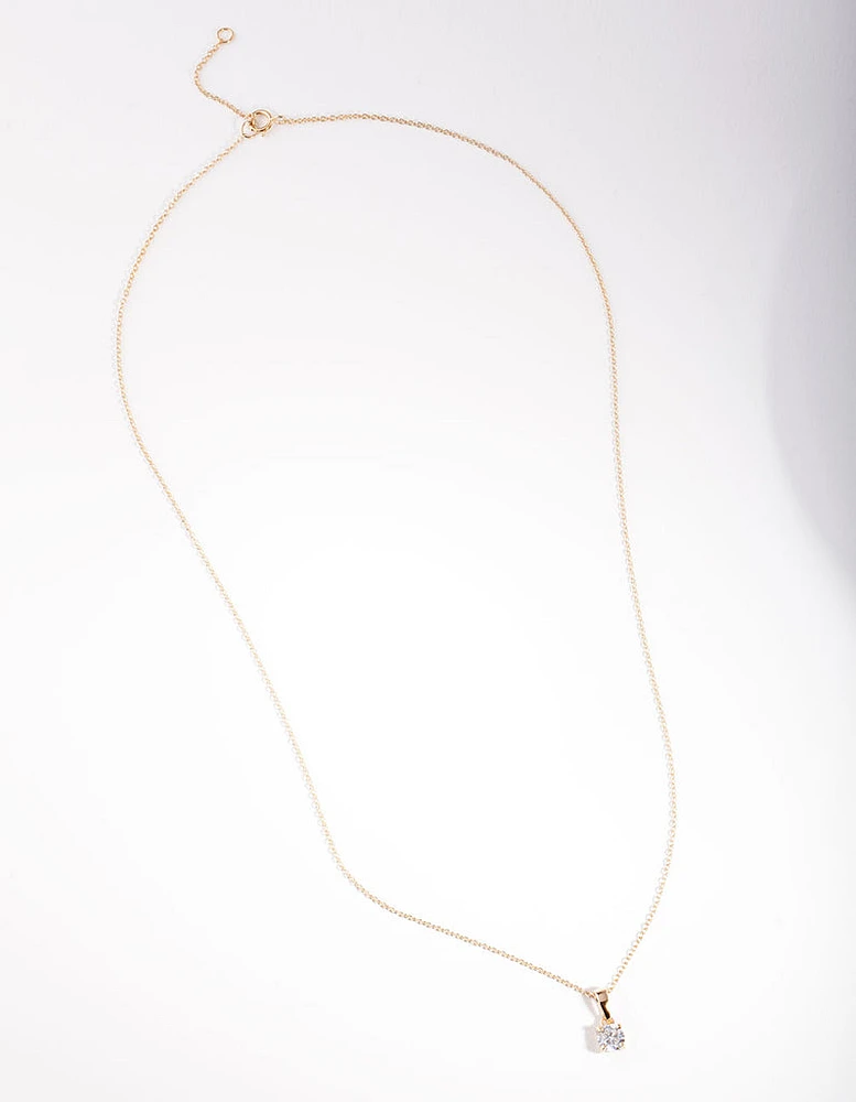 Gold Plated Sterling Silver Cubic Zirconia 1/2 Carat Bale Necklace