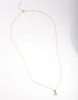 Gold Plated Sterling Silver Cubic Zirconia 1/2 Carat Bale Necklace