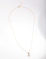 Gold Plated Sterling Silver 1 Carat Cubic Zirconia Necklace