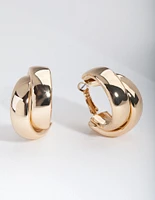 Gold Thick Double Hoop Earrings