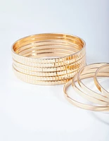 Gold Plain & Pattern Bracelet Pack